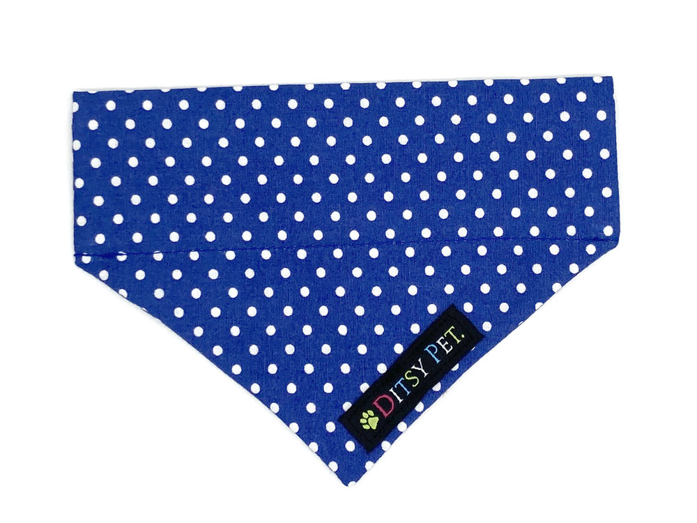 Blue Polka Dot Bandana - Ditsy Pet